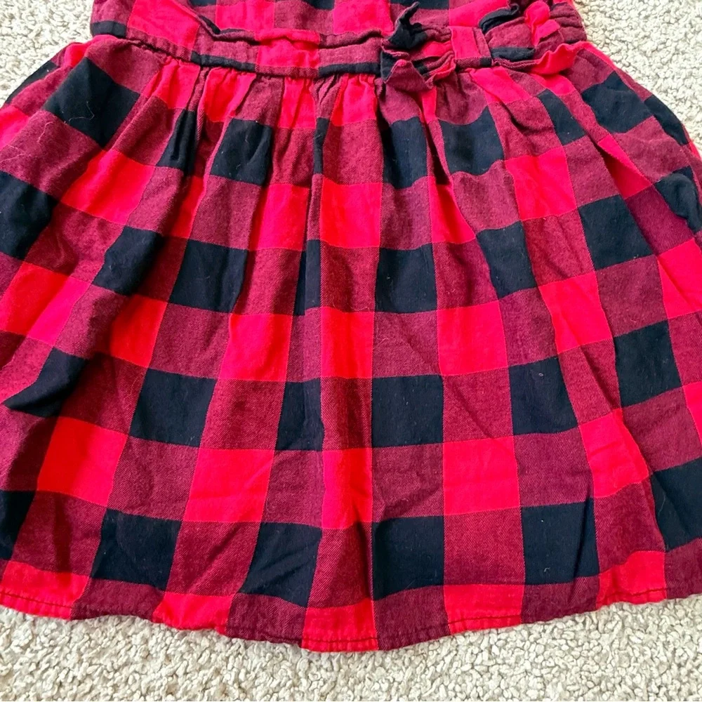 The Children’s Place Red Black Checkered Plaid Dress Size 4T Cotton Girls Dress - Picture 8 of 9